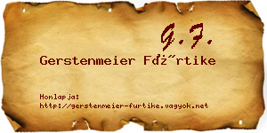 Gerstenmeier Fürtike névjegykártya